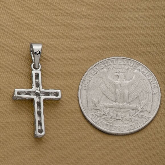 Sterling 925 Silver CZ Cross Pendant | Sparkling Faith Necklace | Elegant Gift - Picture 3 of 3